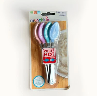 Cucharas para bebé Munchkin 4pk blancas calientes | sensibles al calor | sin BPA Foto 1 de 4