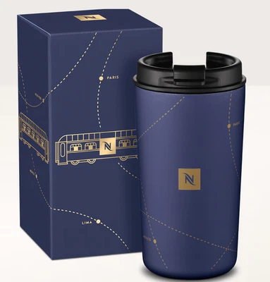 Taza de viaje festiva Nespresso Odyssey Blue 13,5 oz/400 ml EDICIÓN LIMITADA Foto 1 de 3