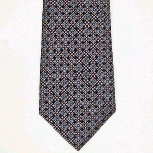 Jos A Banks Reserve Sevenfold Silk Blue Mens Tie Geometric Circle Gold Lite Blue - Picture 1 of 5