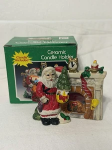 Vintage Kerzenhalter Christmas Avenue Weihnachtsmann Kamin Keramik - Bild 1 von 5