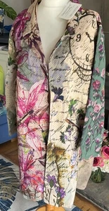 Orientique  Australia Bright Colour 100%  Cotton Long Coat Size 22Uk NEW + Tags - Picture 1 of 8