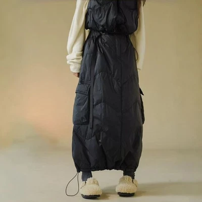 Winter Womens Down Cotton Quilted Skirts Warm Thick Casual Long A-Line Skirts - Image 1 of 4