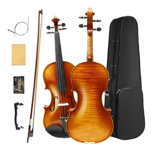 Premium Hand - Crafted 4/4 Full Size Violin Kit with Flamed Maple for junior - Picture 1 of 9