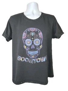 $4 T-Shirt Series - Boomtown Sugar Skull L Yazbek Black Día de los Muertos Style - Picture 1 of 7
