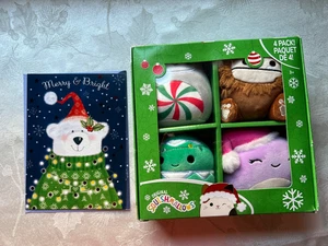 Squishmallows Confezione 4 Pollici Natale Vacanze Invernali Con Scatola Originale Con Card - Foto 1 di 4