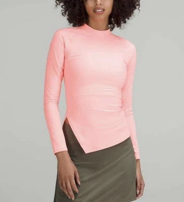 Lululemon Nulux Asymmetrical Tennis Long Sleeve Shirt Sunset Size 10 NWT - Imagem 1 de 4