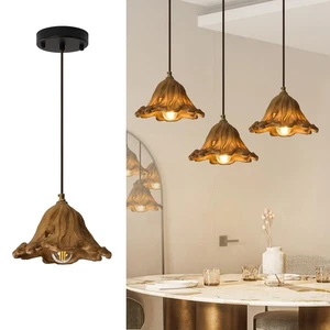 Wabi Sabi Pendant Lights,8.3in Brown Retro Ruffled Pendant Light Hanging Lamp... - Picture 1 of 8