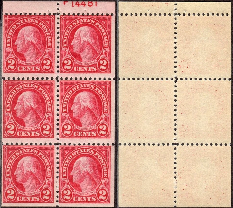 US Scott #554c Booklet Pane, Position D, plate #14481, Mint Never Hinged - Image 1 of 1