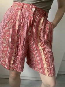 Laurel Escada Vintage Printed Orange Summer Shorts Size 38 - Picture 1 of 7