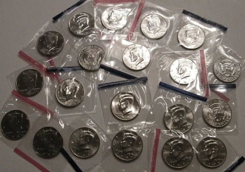 1990~1999 PD Kennedy Half Dollar Mint Run 20 Coin Set Clad US Mint Cello Lot Cover