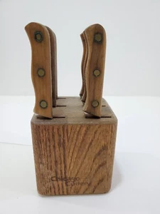 Chicago Cutlery 103S 6 Piece Knife Wooden Handle Set with Block - Picture 1 of 14