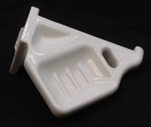 Vintage Ceramic White Corner Wall Soap & 1 Toothbrush Holder - Picture 1 of 6
