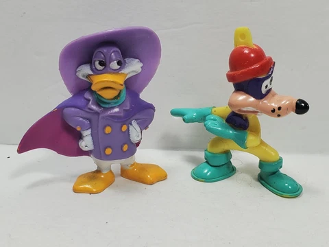 DARKWING DUCK (Lot of 2)  Disney PVC Vintage Figures MEGAVOLT 1991 VG 1-A Cover