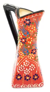 Handmade Traditional Turkish Pottery Decorative Pitcher (Orange-Red) - Picture 1 of 2