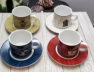 Auslaufmodell Sakura Kaffeepause 4er Set Demitasse Kaffeetassen & Untertassen! - Bild 1 von 11