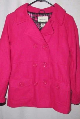 Cherokee girls 14-16 hot pink poly wool winter pea coat Jacket NWT - Image 1 of 4