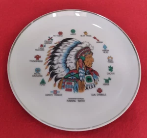 Vintage Native American 7-1/2" Decorative Wall Art Plate JAPAN - Picture 1 of 2