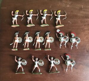 Lot 14 Britains Vintage 60's Trojans, Greek Hoplite, Toy Soldiers