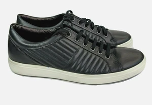 Zapatos para mujer Ecco Soft 7 talla 9, extra anchos, negros estampados a rayas acolchadas - Imagen 1 de 11