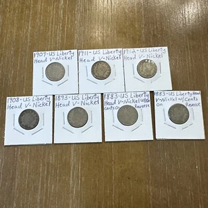 Liberty V Nickels, Lot von 7 Münzen, siehe Beschreibung Eckdaten! Schöne Münzen! - Bild 1 von 4