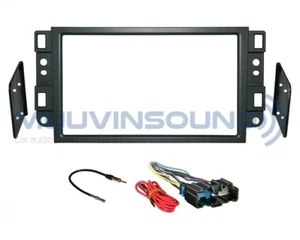 Radio Dash Kit SATIN BLACK Standard & Oversized 2DIN + Harness + Antenna CH49 - Picture 1 of 2