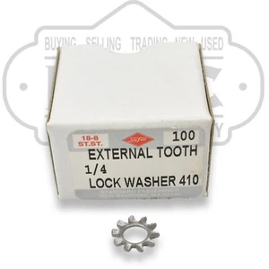 Qty 100 Stainless Steel 410 1/4" External Tooth Lock Washers - Picture 1 of 4