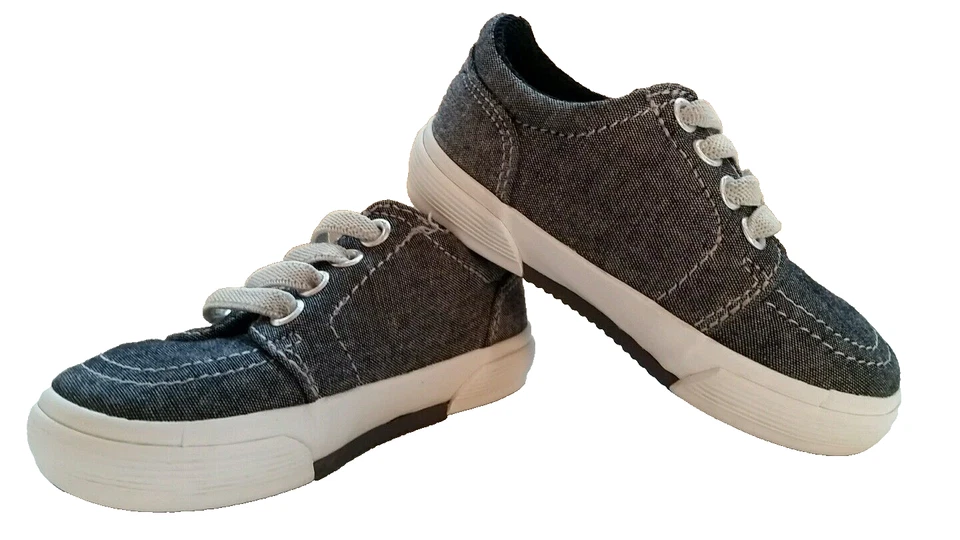 Cherokee Boys Shoes Size 5 Slip On Canvas Sneakers Chambray Gray Toddler Casual - Image 1 of 1