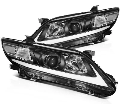 Pair Custom Black LED Projector Headlights W/ LED DRL For 2010-2011 Toyota Camry Foto 1 de 4