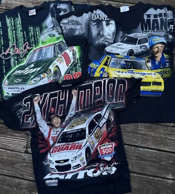 复古 AOP Dale Earnhardt JR NASCAR 赛车衬衫 批量 Indy 500 Chase 大号 — 第 1/4 张图片