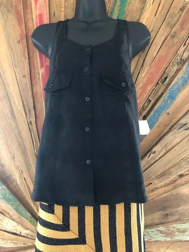 NWT T by Alexander Wang black cupro tunic top blo Sz M