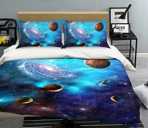 3D Cosmic Planet ZHUB3332 Funda de almohada edredón Queen King Zoe - Imagen 1 de 6