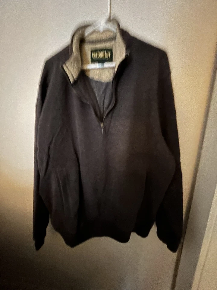 Outdoor Life Men’s Xl Half Zip Sweater Brown Sherpa Lined Collar Side Pockets - Image 1 of 2