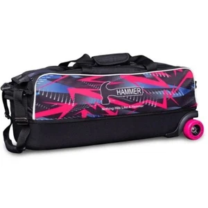 Hammer Pink Arrows Dye Sub Triple 3 Ball Tote Bowling Bag - Picture 1 of 1