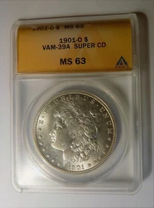 1901-O Morgan Dollar VAM-39A SUPER CD MS63 Doubled Top Reverse Clashed Ob I & us - Picture 1 of 1