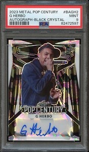 2023 Leaf Metal Pop Century #BAGH2 G Herbo Black Crystal Auto /10 PSA 9 Mint