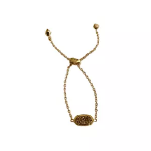 Kendra Scott Elaina Drusy Bracelet Adjustable Slide Chain Rose Gold Plated - Picture 1 of 6
