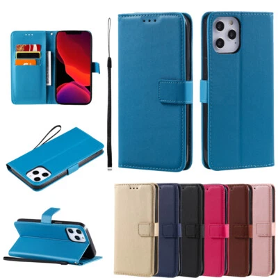 Leather Book Cover Wallet Flip Phone Case For iPhone 16 14 13 12 11 8 Xs Pro Max - Image 1 of 4
