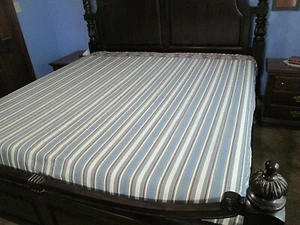 Cannon Queen Muted Stripe Flat Sheet - Picture 1 of 7
