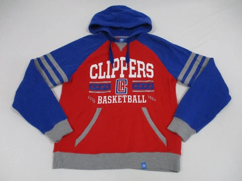 Adidas Los Angeles Clippers Sweater Men's Size Medium Red Pullover Hooded Cover