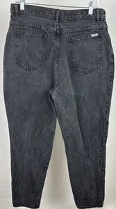 Jeans vintage años 90 mamá mujer 32x30 REAL desteñido negro denim cónico - Imagen 1 de 14
