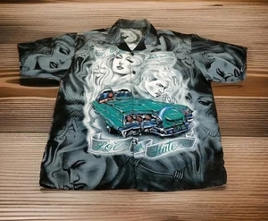 Crusin Low Rider stampa grafica all over bottoni manica corta Chicano XL (2XL?) - Foto 1 di 10