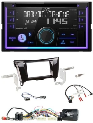 JVC Lenkrad USB 2DIN DAB Bluetooth CD Autoradio für Nissan X-Trail Qashqai 14-17 - Bild 1 von 4