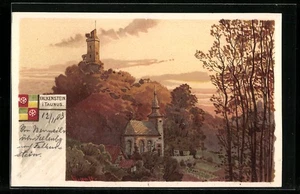 Künstler-AK Falkenstein /Taunus, Ortspartie mit Kirche  - Picture 1 of 2