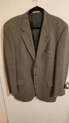 Blazer Abrigo Deportivo Joseph Abboud Lana Marrón Pata de Gallo Para Hombre 42L Usado en Excelente Condición Boda  Foto 1 de 4