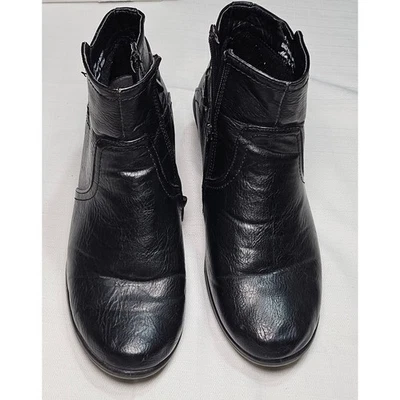 Easy Street Womens Black Ankle Boots Size 10W Side Zip Buckle Accent Block Heel - Image 1 of 4