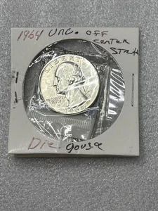 Unc 1964 Silver.25c Error Coin Rim & New Finds Broken Wing, Bowtie & DDR Error - Picture 1 of 24
