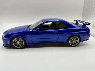 1/18 AUTOart Nissan Skyline Gtr R34 1999 azul 77301 raro de colección Foto 1 de 4
