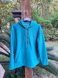 LL Bean Fleece Hoodie Damen XLarge türkis grün Kapuzenpullover Anorak - Bild 1 von 6