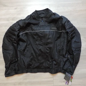 Bilt Motorradjacke schwarz gepolstert Rüstung reflektierend belüftet Herren Größe 4XL neu mit Etikett - Bild 1 von 8