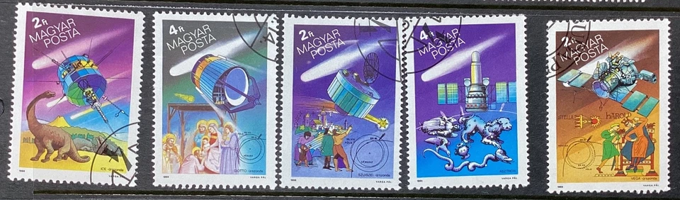 Estampillas de Hungría 1986 #2972-2977 5 de 6 cometas Halley CTO OG LG NH Foto 1 de 1